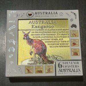 Australia Souvenir coasters Set of 6 Kangaroo Koala Wombat Souvenir Coasters